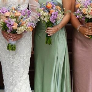 Bridesmaid Dress - Chic Sage Satin Wedding Dress